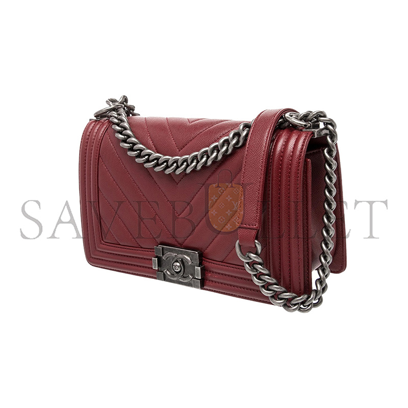 CHANEL MEDIUM CHEVRON BOY BAG (25*15*9cm)